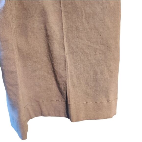 Eileen Fisher Pants‎ Linen Gray Wide Straight Leg Button Tab Pockets Small 4 - Picture 4 of 14